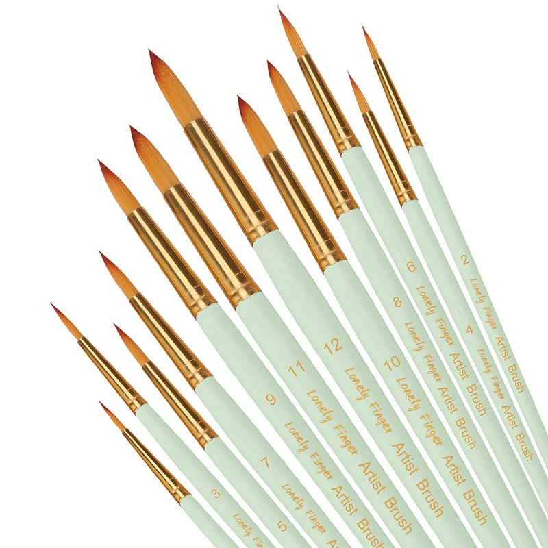 Nylon Round Tip Brushes - 12 to 48 Pieces