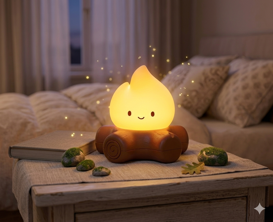 Veilleuse Foyer LED avec Musique d'Ambiance | Bruit Blanc — Exolune