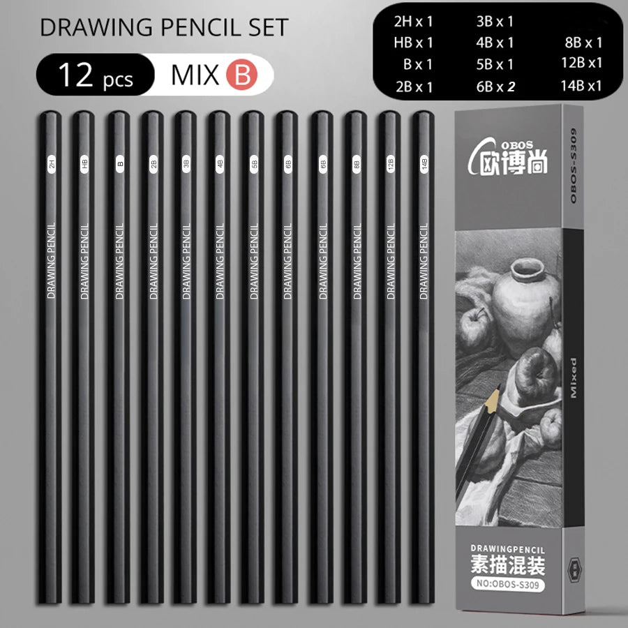 Crayons Graphite & Fusain - 2H à 14B