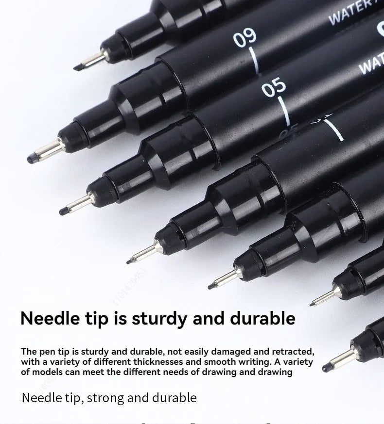 Micro Stylos Noirs 15 Tailles - Encre Archive Manga