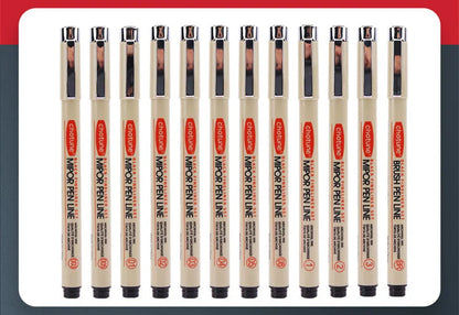 Stylos Fineliner Noirs Manga - Encre Pigmentée