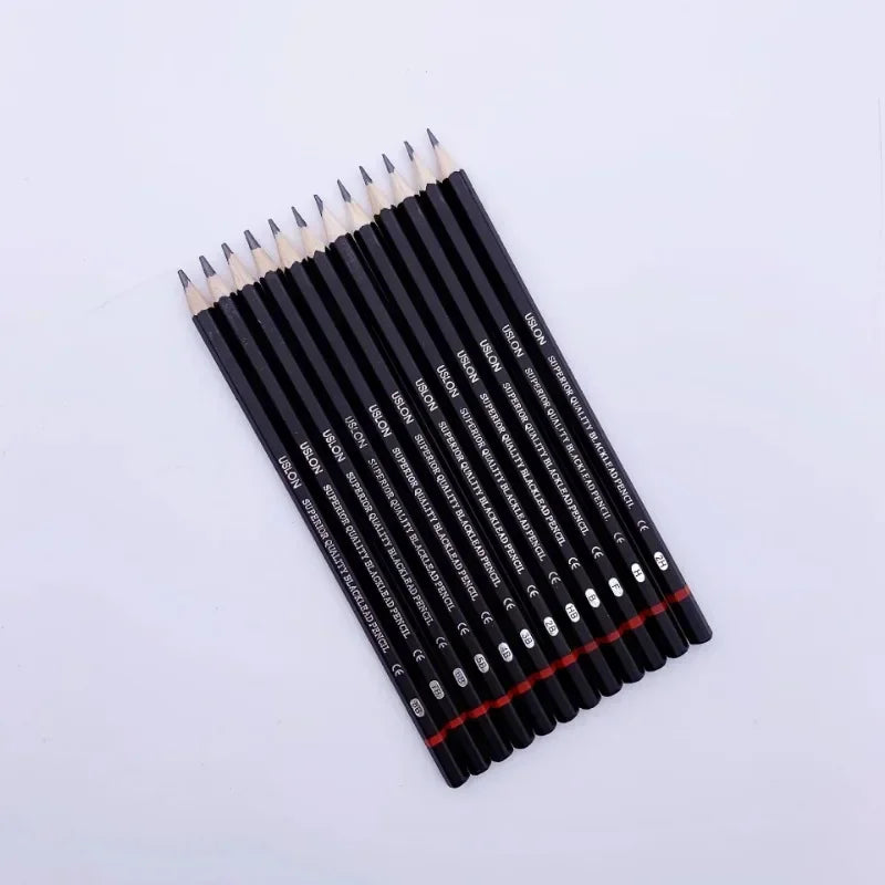 Graphite Pencils 2H-8B - Tin Box 12 Pieces