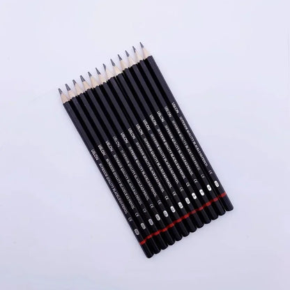 Graphite Pencils 2H-8B - Tin Box 12 Pieces