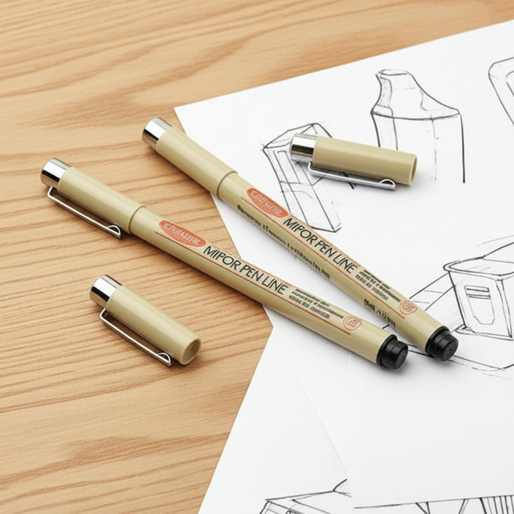 Stylos Fineliner Noirs Manga - Encre Pigmentée