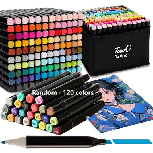 Marqueurs Alcool Double Pointe - 24 à 168 Couleurs