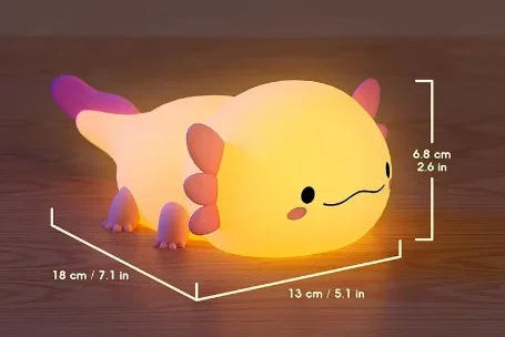 Veilleuse Axolotl en Silicone | Lampe Douce Enfant USB — Exolune