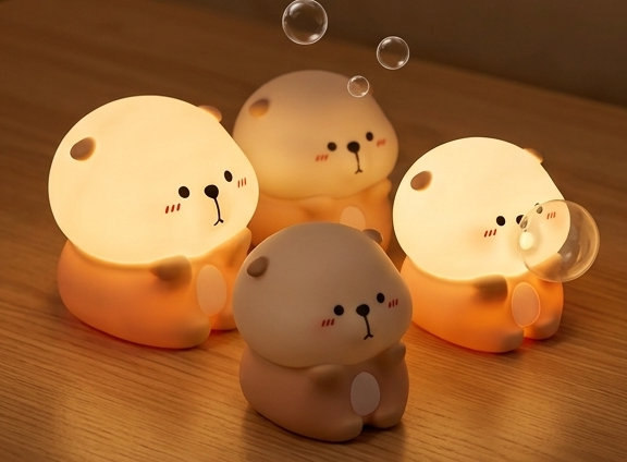 Veilleuse Loutre Silicone | Lampe Nuit Enfant USB-C — Exolune
