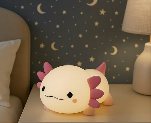 Veilleuse Axolotl en Silicone | Lampe Douce Enfant USB — Exolune
